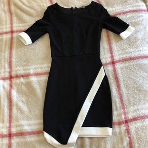 Fashionnova A symmetrical Black and White Dress